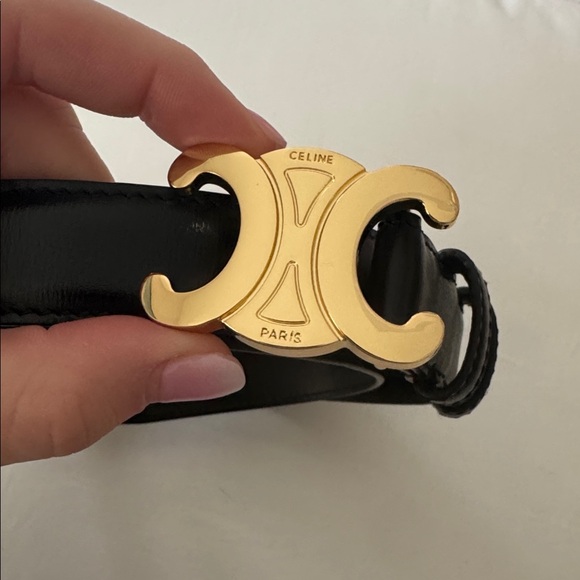 Celine Black Belt with Gold Buckle. No signs of wear. Dust bag included. - Picture 8 of 9